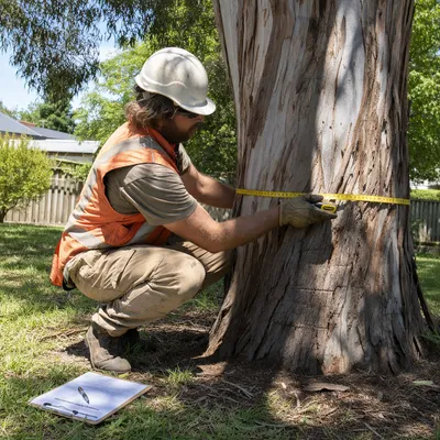 Measuring tree trunk diameter for ACT Government (Transport Canberra and City Services) permit